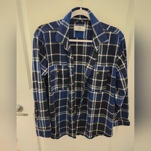 TNA Navy and White Plaid Button Down Shirt